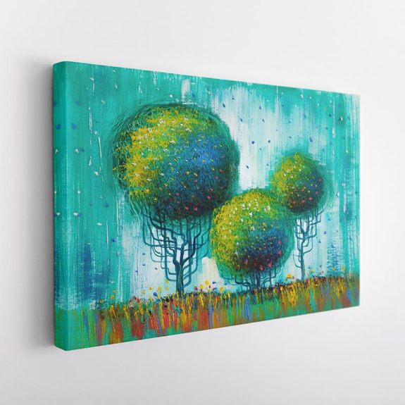 Abstract Τοπίο με Δέντρα σε Πράσινο