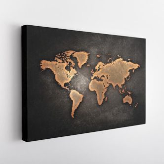 Vintage Παγκόσμιος Χάρτης σε Μαύρο