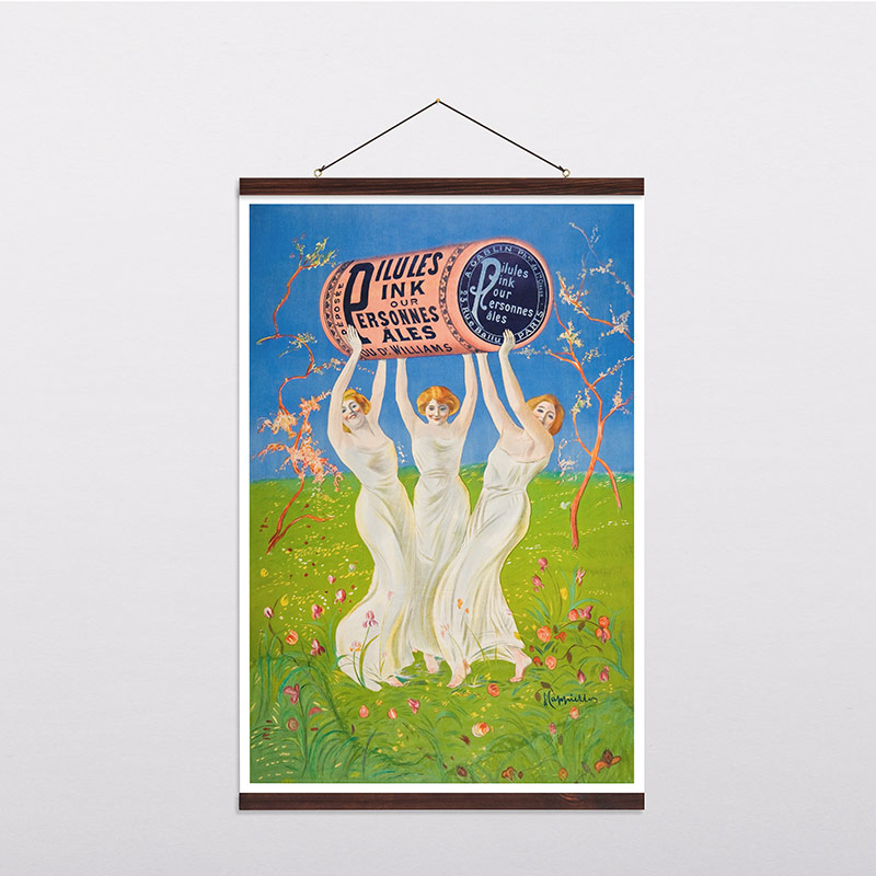 Vintage Κρεμαστός Καμβάς: Διαφημιστική αφίσα για χάπια (1910), Λεονέτο Καπιέλο