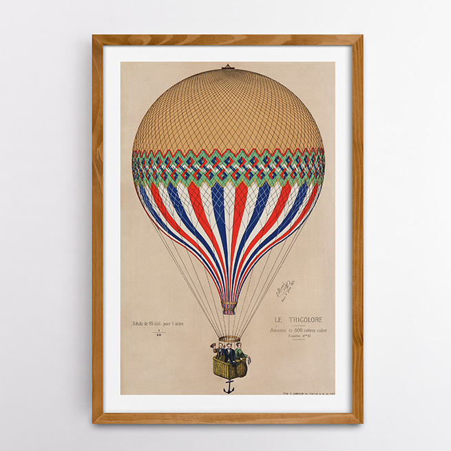 Αερόστατο στα χρώματα της Γαλλικής σημαίας πάνω από το Παρίσι, 1874