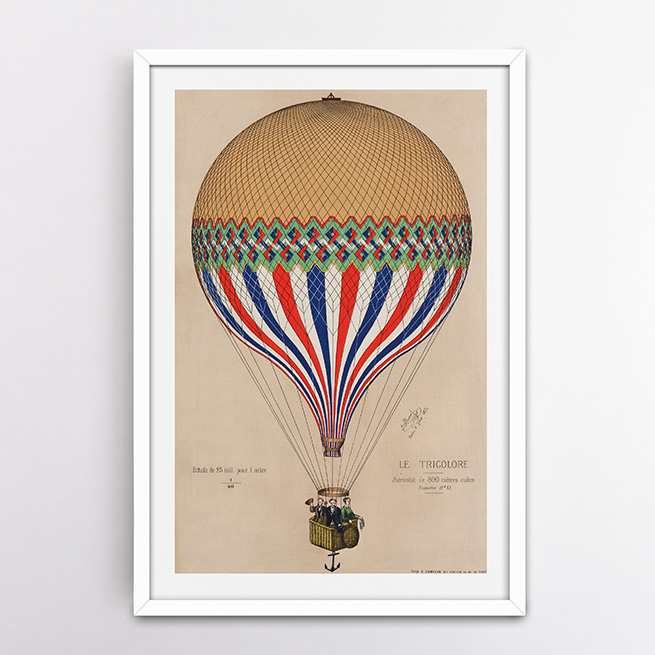 Αερόστατο στα χρώματα της Γαλλικής σημαίας πάνω από το Παρίσι, 1874