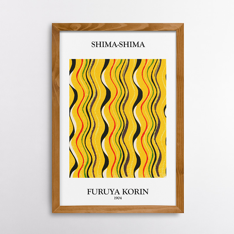 Μοτίβο σε παραδοσιακό Ιαπωνικό ύφασμα σε κιτρικό φόντο 1904 - Φουρούγια Κόριν