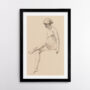 Σκίτσο Γυμνής Καθιστής Γυναίκας (1890) του Τζέιμς Γουέλς Τσάμπνεϊ σε κορνίζα