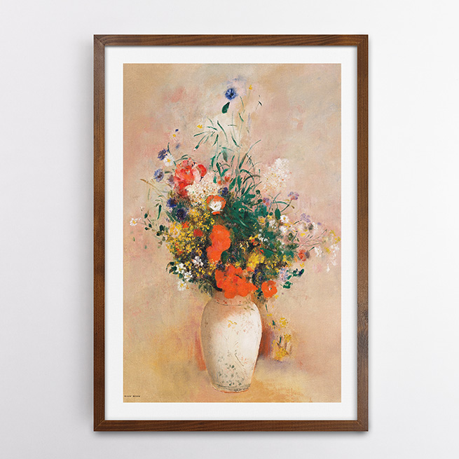 Βάζο με Λουλούδια σε ροζ φόντο (1906) - Οντιλόν Ρεντόν