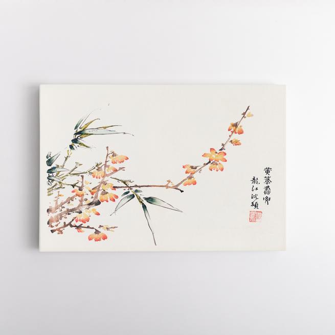 κλαδί με πορτοκαλί άνθη Hu Zhengyan