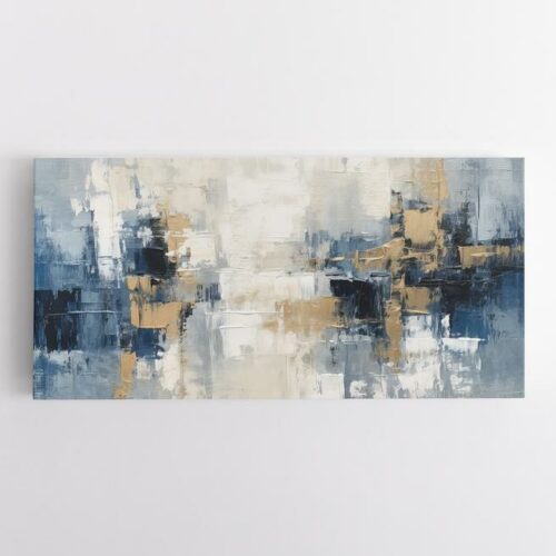 Abstract πίνακας με Λευκό, Μπλε και Καφέ