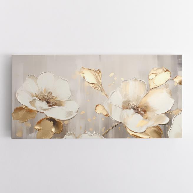 Πίνακες με λευκόχρυσα Λουλουδια