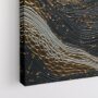 Abstract Πίνακας: Χρυσά κύματα στη Νυχτερινή Θάλασσα