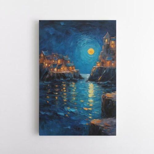 Η ηρεμία του φεγγαρόφωτου που αγκαλιάζει τον παραθαλάσσιο γραφικό οικισμό