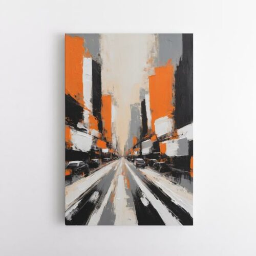 Πορεία σε αστικό δρόμο με χρώματα ηλιοβασιλέματος