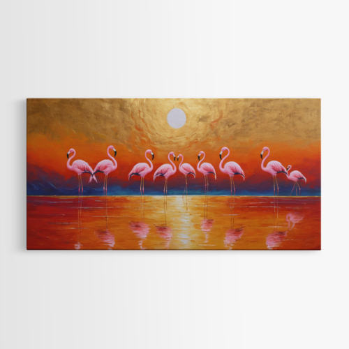 Φλαμίνγκο στα Κατακόκκινα Νερά της Δύσης Ηλίου