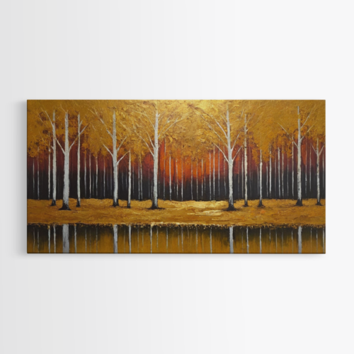 Φθινοπωρινή συμφωνία χρωμάτων και αντανακλάσεων σε δάσος