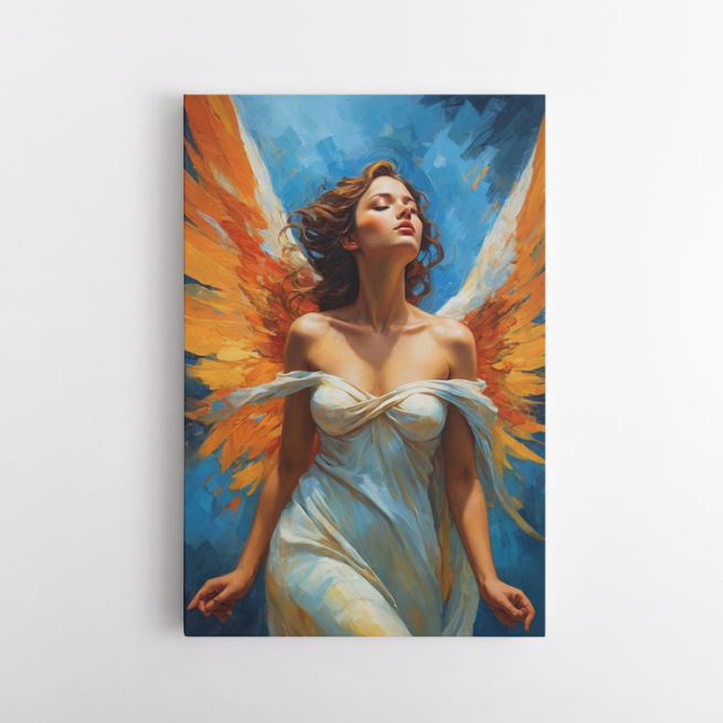 Αγγελική Παρουσία με πορτοκαλί φτερά