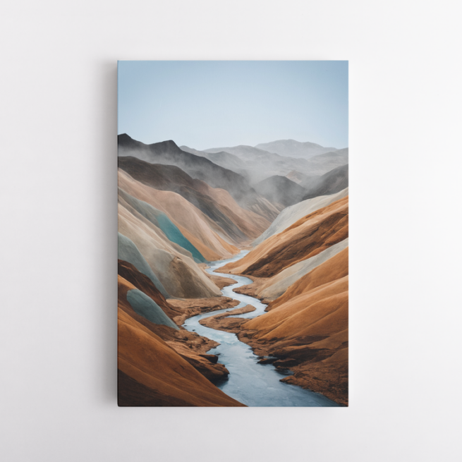 Απέραντο τοπίο με ποταμό που χαράζει τη γη