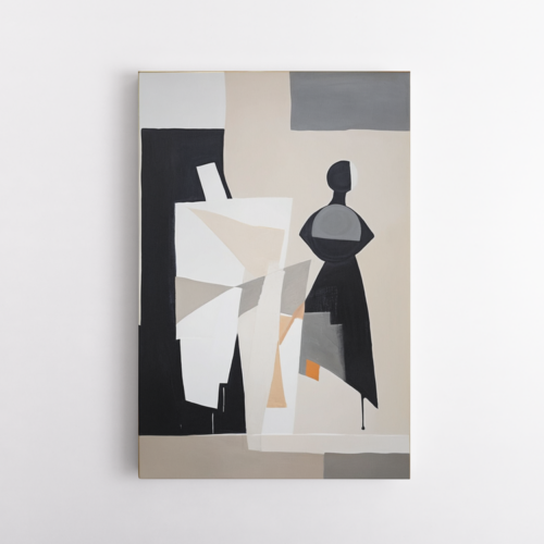 Φιγούρες μέσα σε γεωμετρικό αφηρημένο τοπίο