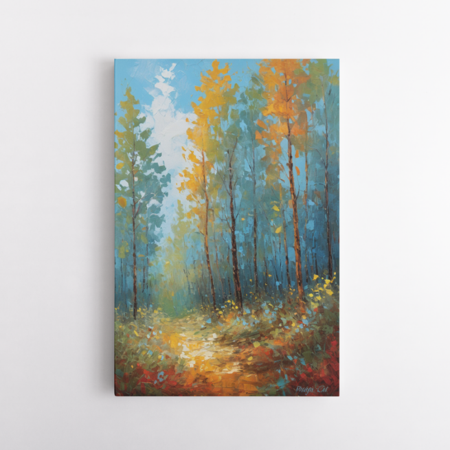 Φθινοπωρινό Δάσος Με Ζωηρά Χρώματα