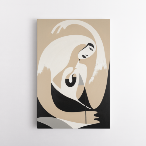 Μινιμαλιστική γυναικεία μορφή σε καμβά απόλυτης ηρεμίας