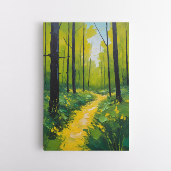 Μονοπάτι φωτός μέσα σε πυκνό, πράσινο δάσος