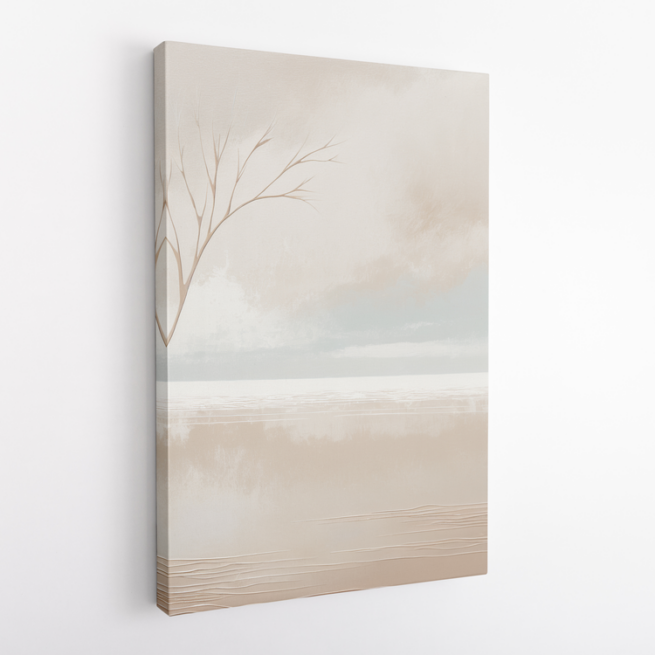 Αφηρημένη έρημος με μοναχικό δέντρο σε γήινες αποχρώσεις