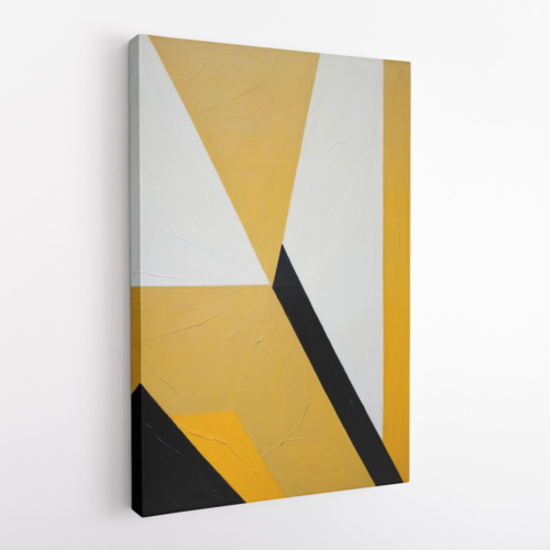 Αφηρημένη Γεωμετρική Σύνθεση: Κίτρινο, Λευκό και Μαύρο