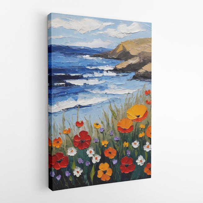 Φύση σε έκρηξη χρωμάτων Θάλασσα, ουρανός και λουλούδια