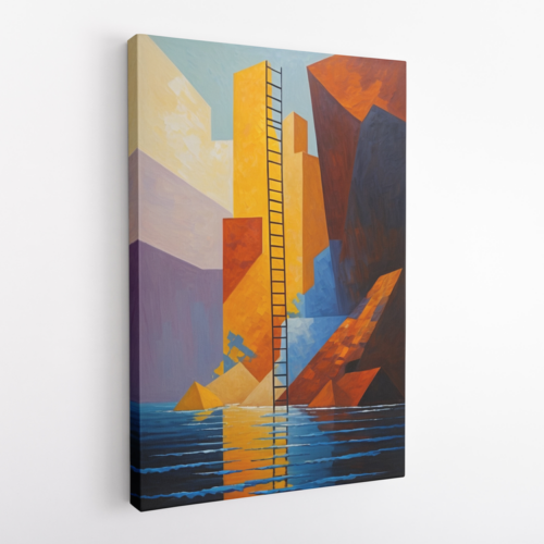 Η σκάλα της ελπίδας αναδεικνύεται σε αυτό τον πολύχρωμο γεωμετρικό παράδεισο, με τα χρώματα και τις αντανακλάσεις να δημιουργούν μια αίσθηση βάθους και διάστασης