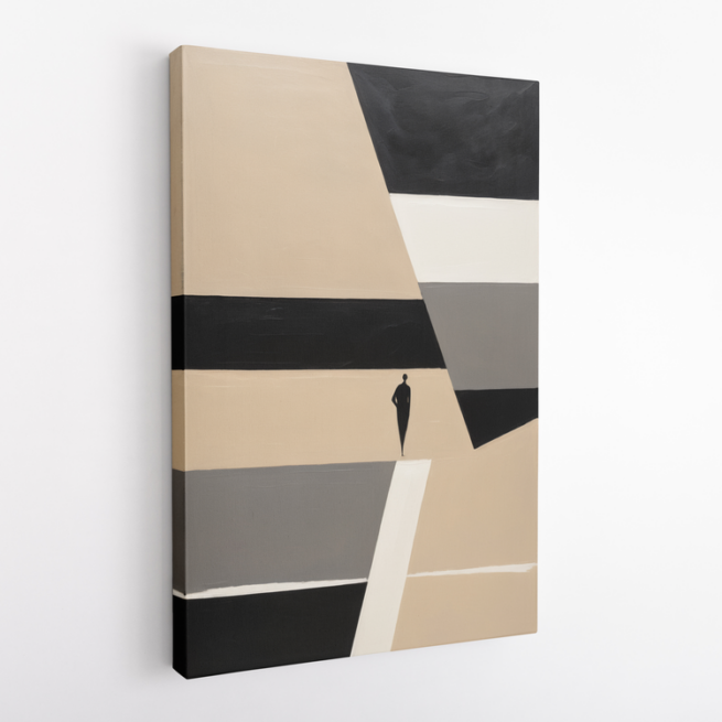 Σύγχρονη Γεωμετρική Τέχνη με Μονόχρωμες Αποχρώσεις και Σιλουέτα