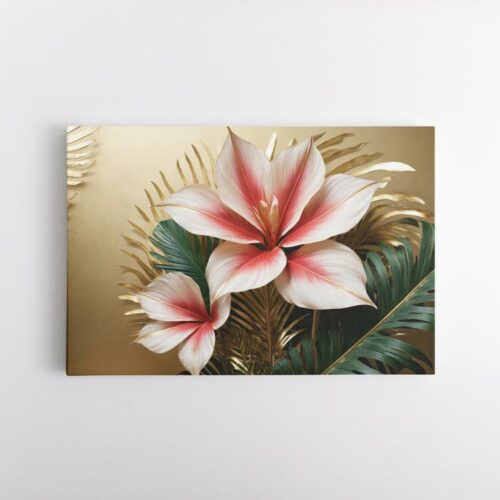 Άνθη ανάμεσα σε τροπικά φύλλα