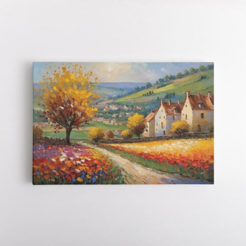 Είσοδος του πολύχρωμου χωριού στη Γαλλική ύπαιθρο