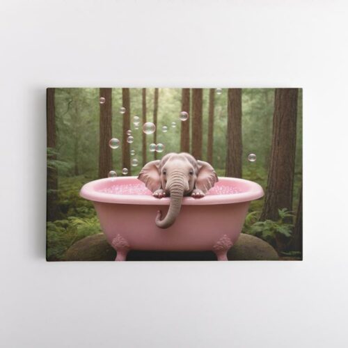Ελεφαντάκι σε ροζ μπανιέρα