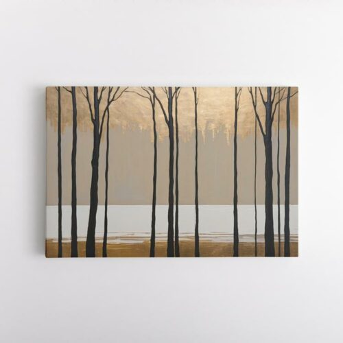 Μαύροι κορμοί με χρυσό και μπεζ φόντο #2