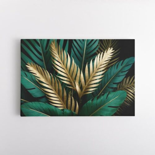 Χρυσά και Πράσινα Τροπικά Φύλλα