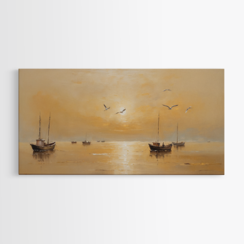 Λαμπερός ορίζοντας με ψαρόβαρκες