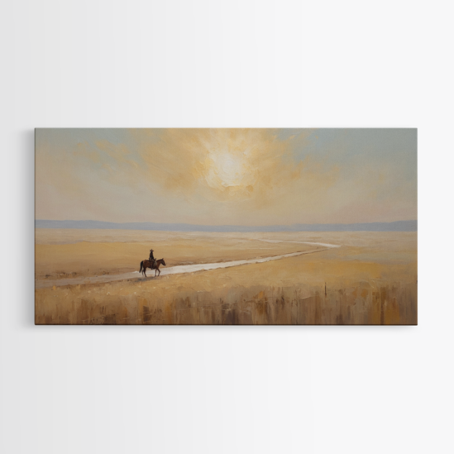 Μοναχικός Καβαλάρης σε Λαμπερό τοπίο