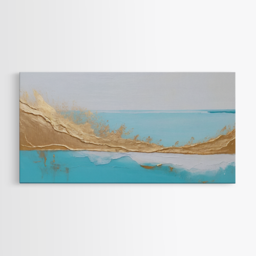 Σύνθεση με χρυσό, τιρκουάζ και λευκό