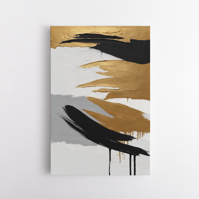 Αφηρημένες πινελιές Χρυσό και μαύρο 3