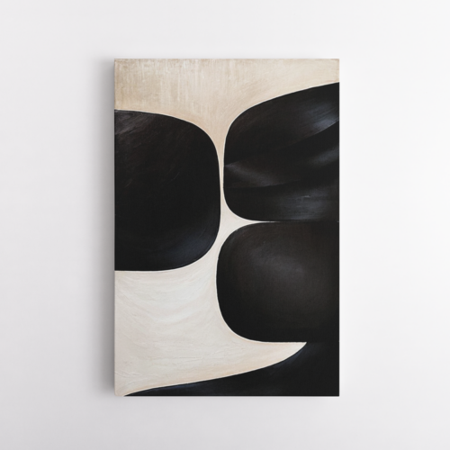 Αφηρημένη σύνθεση μαύρες πινελιές και σχήματα