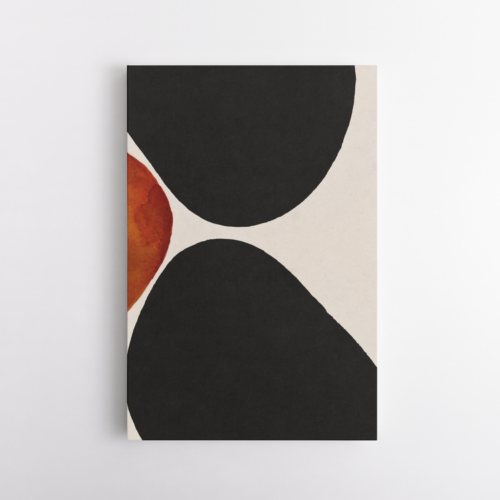 Αφηρημένη σύνθεση μαύρο, μπεζ, κεραμιδί 2