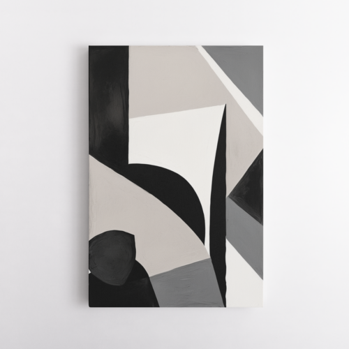 Αφηρημένη σύνθεση μαύρο, λευκό, γκρι