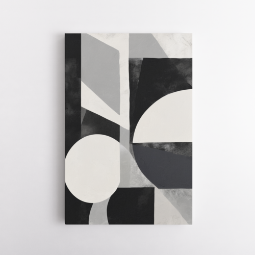 Αφηρημένη σύνθεση μαύρο, λευκό, γκρι 1