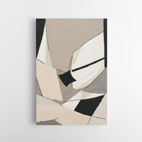 Αφηρημένη σύνθεση με αποχρώσεις του μπεζ και του μαύρου