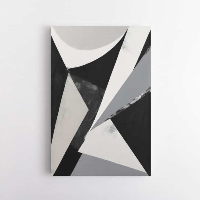 Αφηρημένη σύνθεση με γωνίες μαύρο, λευκό, γκρι 2