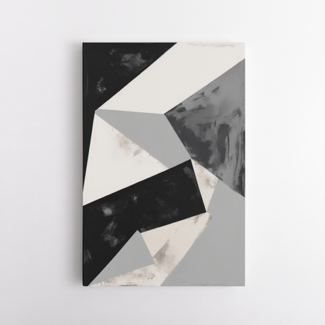 Αφηρημένη σύνθεση με γωνίες μαύρο, λευκό, γκρι 3