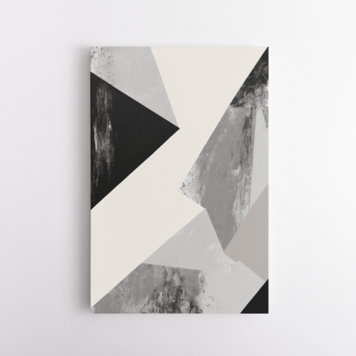 Αφηρημένη σύνθεση με γωνίες μαύρο, λευκό, γκρι 4