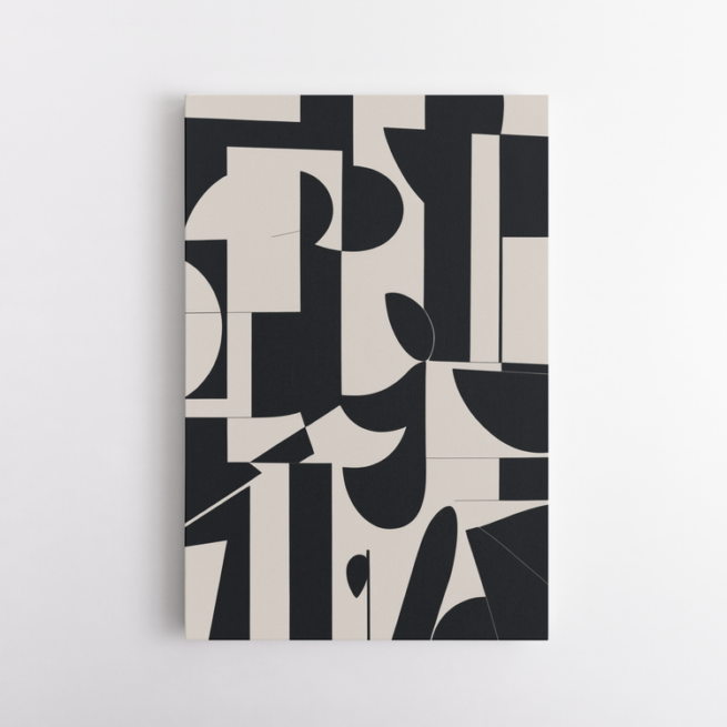 Αφηρημένη σύνθεση με μαυρο και μπεζ