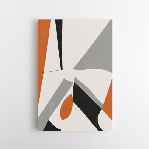 Αφηρημένη σύνθεση πορτοκαλί, γκρι, μαύρο