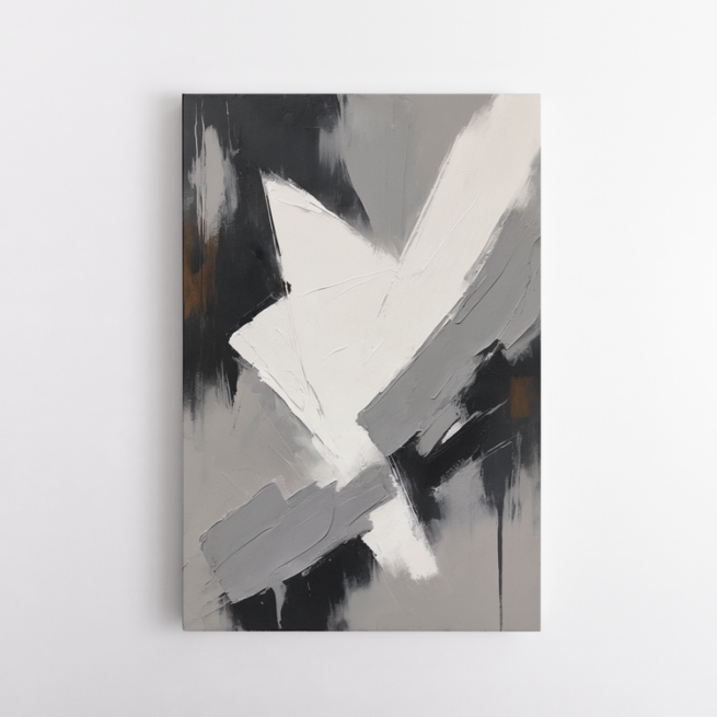 Αφηρημένη σύνθεση σε μαύρο, λευκό και γκρι 2