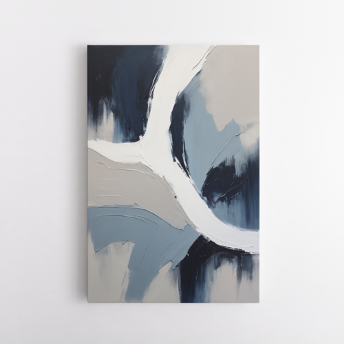 Αφηρημένη σύνθεση σε μαύρο, λευκό και γκρι, μπλε