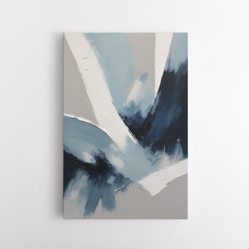 Αφηρημένη σύνθεση σε μαύρο, λευκό και γκρι, μπλε 1