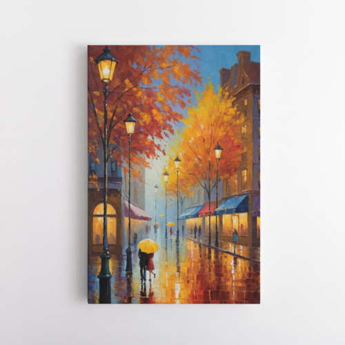 Αγάπη με φόντο τα φθινοπωρινά χρώματα της πόλης